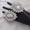 Alianças de casamento Tamanho grande 5,2*7,3 cm oval grandes anéis femininos joias ajustáveis anel de desfile de moda para joias de casamento joias de cristal strass 230726