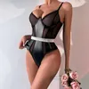 Conjunto de lingerie modelador feminino, roupa íntima feminina, 3 peças, bordado floral, fantasia, luxo, transparente, sutiã e calcinha, roupas sensuais