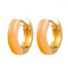 Stud Earrings Fashion Temperament European And American Ins Color Drip Oil C-Shaped Women