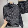 Feminino Letras Jaquetas Conjuntos de Calças Letras Strass Casacos Soltos Tops Cintura Elástica Shorts Ternos Casuais