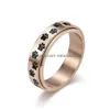 Band Rings Rotatable Stainless Steel Puppy Paw Ring Spinner For Women Men Love Rose Gold Relieving Anxiety Fashion Jewelry Drop Delive Dhtra