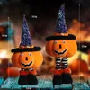 Outros artigos para festas de eventos Decoração de Halloween Decoração de janela Brinquedo Decoração de cena Chapéu de abóbora retrátil Boneca Postura em pé Fornecimento 230726