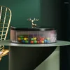 Storage Bottles Double-deck Dried Fruit Plate Transparent Candy Circling Turn Creative Partition Cover Sealed