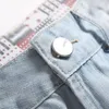Shorts masculinos 2023 moda verão jeans curto rasgado bermuda de algodão fino casual jeans respirável tamanho masculino 28-42