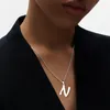 Minimalista iniziale A-Z lettera collana per le donne alfabeto in acciaio inossidabile choker catene gioielli regalo di compleanno all'ingrosso