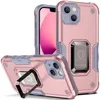 Magneet Adsorptie Telefoonhoesjes voor iPhone 15 14 Pro Max Plus 13 Mini Ringstandaard Antislip Robuust Duurzaam Schokbestendig Cover met beugel Mint