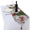 ジュエリーポーチTumbeelluwa Christmas Table Runner Placemat Yarn Dyed Tablecloth Anti Wrinkle耐久性のあるカバーデコレーション