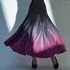 Stage Wear Female Ballroom Dance Expansion Skirts Gradient Purple Orange Waltz Tango Practice Elegant Dancewear 9032