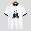 Mannen T-shirts INCERUN Tops 2023 Koreaanse Stijl Mode Zwart Wit Contrast Panda Printing Camiseta Casual Korte Mouw T-shirts S-5XL