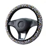 Steering Wheel Covers Seamless Cover Leopard Cheetah Microfiber Universal Animal Skin Print Spots 38cm Car Auto Accessories