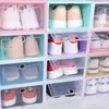 Boîtes de rangement Bacs 6pcsset DIY Shoe Rack Sneaker Storage Box Fold Plastic Shoes Case Organizer Shoebox plastic assembly shoe cabinet 230725