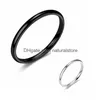 Band Rings Stainless Steel Glaze Thin Ring Blank Tail Fashion Jewelry For Women Will Andy Sandy Drop Delivery Dhwp7