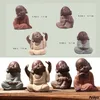 Dekorativa föremål Figurer Buddha -statyer Little Monk Color Sand Ceramic Art Home Club Geomantic Decoration Figurin Te PET Accessoarer 230725