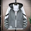 Herren Jacken Mantel Mit Kapuze Frühling Und Herbst Tragen 2023 Jugend Urban Trend Einfache Entspannte Casual Jacke Passende Farbe M-4XL