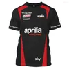 T-shirts pour hommes 2023 combinaison de cyclisme de course de moto Aprilia Rider noir sport d'été à manches courtes grand haut respirant à séchage rapide