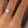 2023 Nouveau produit Hot S925 Sterling Silver Australian Gem Ring Simple European and American Design opal Women's Pair Ring