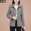 Women's Jackets 2023 Spring Autumn Women Korean Vintage Loose Pocket Plaid Causal Fashion Female Single Breasted Coats Tops Z21