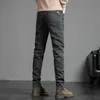 Mäns Skinny Grey Jeans Fashion Casual Elastic Cotton Slim Korea Blue Biker Pencil Denim Trousers Male Hip Hop Brand Clothing 230316 L230726
