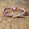 Braccialetto Imperial Stone Heart Shape Charm Bracciali Donna Bohemia Yoga String Bracciale intrecciato Amante Bracciale avvolgente Femme Gioielli fatti a mano 230726