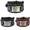 Men'S Punk Wide Leather Bracelet Alloy Woven Jewelry Fahion Hand JewelryCharm Bracelets Charm253q