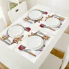 Juego de 4/6 uds de camino de mesa, alfombrillas bonitas con jirafa que sostienen el cepillo de dientes, servilletas de dibujos animados, accesorios de cocina, manteles individuales decorativos para fiesta en casa