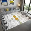 Mattor Nordic Gradient Grey Geometric Marble Carpet Cover Living Room Fashion Luxury Room Golvmatta Täckning för sovrummet Bedside Rug Cover R230726