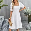 Vestidos casuais verão para roupas femininas 2023 vestido com decote quadrado temperamento elegante manga curta longo dropshiping