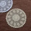 Tapis de table 5 pièces/lot mode européenne 35cm napperons ronds avec fleur pour mariage décoration cuisine napperon maison
