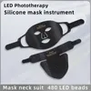 Yüz Masajı Kablosuz 3D Silikon LED Boyun Maskesi 480 Lamba Boncukları Kızılötesi Işık P cilt gençleştirme anti -ance büzülme gözenekleri 230726