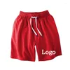 Pantaloncini da uomo Logo fai-da-te Casual Poliestere Corsa Sport Baseball Estate Elastico in vita Tinta unita sciolto