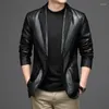 Men's Suits 2023High-quality Fashion All-in-one Trend Party Boutique Korean Version Slim Leather Blazer Casual Handsome Coat