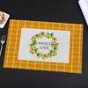 Tapetes de mesa lindas almofadas de tigela reutilizadas de cor brilhante padrão de plantas florais isoladas retangulares suprimentos de cozinha