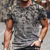 Men's T Shirts Vintage Oversized Short Sleeve 2023 Summer Harajuku Ethnic Style 3D Print O Collared Graphic T-Shirt Men Clothing