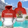 Moletons masculinos primavera e verão 3Dprint Est Proud Canada Flag Team Art Engraçado Harajuku Causal Unissex Unique Moletons/Camisola/Zip