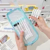 Candy Color Stationery Cencil Bag Ememance Ememance Apminated Transparent Mesh Pen Case Sucte Speck Suppors