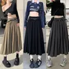 Röcke Solide Plissee Midi Langen Rock 2023 Frau Y2k Frauen Stilvolle Mode Koreanische Kleidung Sommer Japanische Uniform Jk Hohe Taille