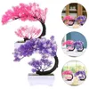 Fleurs décoratives 2 pièces faux bonsaï arbre boule d'herbe Faux plantes d'extérieur décor bureau Pots artificiels ornement en plastique