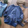 Hoodies Swefsshirts الأطفال S -Clothing Boys Autumn Strips Tops Tops Students Termed Tirts Tirts Sweatshirt Spring و Trendy P4761 230725