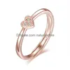 Cluster Rings Diamond Heart Shape Ring Band Finger Rose Gold Adjustable Open Sier Engagement For Women Fashion Jewelry Will And Sandy Dhifa