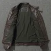 Coletes masculinos Jaqueta de couro de camada superior Moda SlimFit Gola alta Lazer Bomber 100 Couro genuíno Vintage Curto Zíper M 230726