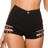 Damen Shorts Y2k Goth Shorts Frauen Sexy Elastizität Shorts Hollow Out Bandage Hohe Taille Skinny Black Shorts Sommer weiblich 230725