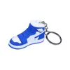 Keychains Lanyards 14 Colors Designer Mini 3D Sneaker Keychain Men Women Kids Key Ring Gift Shoes Handbag Chain Basketball Sile Drop Dhovi