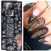 Adesivos Decalques 6 pçs/conjunto Placas de carimbo de unhas Modelos Flores Animais Selo de imagem geométrica Impressão de arte em unhas polonês Manicure Stencils STZFS01 230726