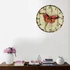 Zegary ścienne Vintage Clock Dorgel Butterfly Ciche nie zaznaczanie baterii retro dokładne arabskie cyfry arabskie projekt dekoracyjny dla domu