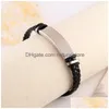 Bracelets De Charme En Acier Inoxydable Tag Tresse Bracelet Armure En Cuir Bracelet Bracelet Manchette Bijoux De Mode 320305 Drop Delivery Dhwhz