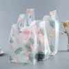 Presentförpackning 50st Matplastpåse mode fjädermönster väst väska pizza hamburgare yttre förpackningspåse stormarknad butik party bröllop godis väska 230725