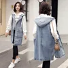 Women's Vests Jeans Vest Coat Spring Jackets Hooded Casual Sleeveless Denim Jacket 2023 Autumn Student Big Size Outwear