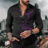 Camisas casuais masculinas Impressão gráfica abstrata Volume geométrico Decrescente Amarelo Roxo Ferradura Camisa cinza Vestuário Design de lazer