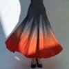 Stage Wear Female Ballroom Dance Expansion Skirts Gradient Purple Orange Waltz Tango Practice Elegant Dancewear 9032