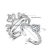 Andra smyckesuppsättningar 2in1 avtagbar zirkonkronring uppsättning öppen justerbar kombination stapling ringar band kvinnor engagemang present mode dhirt
